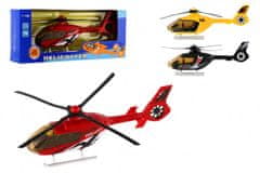 Teddies  Vrtulník/Helikoptéra plast 23cm na baterie se světlem se zvukem 3 barvy v krabičce 27x11x5cm