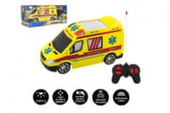Teddies Auto RC ambulance plast 20cm na dálkové ovládání 27MHz na baterie se světlem