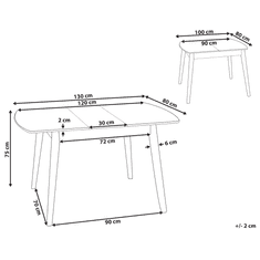 Beliani Rozkládací jídelní stůl 100/130 x 80 cm světlé dřevo TOMS