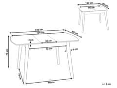Beliani Rozkládací jídelní stůl 100/130 x 80 cm tmavé dřevo TOMS