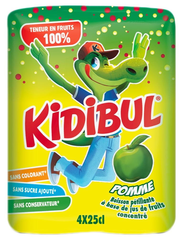 Levně Kidibul Dětský šumivý nápoj - 100% Jablko 4x250 ml