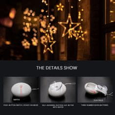 ACA Lightning  LED vánoční vločka do okna, teplá bílá barva, IP20, 3xAAA, přísavka