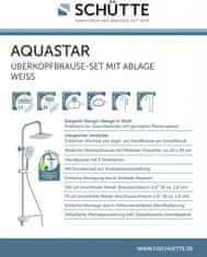 Schütte Sprchový set Aquastar stropní set s velkou hlavovou sprchou, ruční sprchou a poličkou