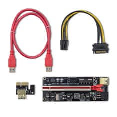 Qoltec Riser PCI-E 1x - 16x | USB 3.0 | ver. 010S | SATA / PCI-E 6 pinů