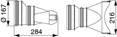 Soler&Palau EDF-EASY-CON-H 125/160 – konektor pro horizontální připojení rozvodného boxu vzduchotechnického systému ED Flex System EASY, průměr ø 125 a 160 mm, pro připojení Spiro potrubí a flexibilních hadic