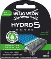 Wilkinson Sword Hydro 5 Sense Comfort, Náhradní žiletky pro muže, 4 kusy