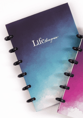 Life Designer Zápisník MINI - Linkované, papírový MODROBÍLÝ (soft touch)
