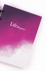 Life Designer Zápisník MINI - Linkované, papírový FIALOVOBÍLÝ (soft touch)