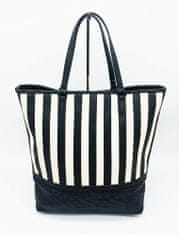 Sisley shopping bag Flora – black stripes