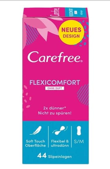 Carefree  Carefree, hygienické vložky, Flexi comfort, 44 kusů