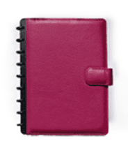 Life Designer Kožený zápisník klasický - Malinová, linkovaný