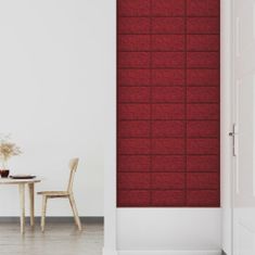 Greatstore Nástěnné panely 12 ks vínové 30 x 15 cm textil 0,54 m²