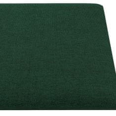 Vidaxl Nástěnné panely 12 ks tmavě zelené 30 x 15 cm textil 0,54 m²