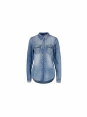 VILA Modrá džínová košile s dlouhým rukávem VILA Bista XS