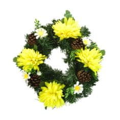 Dommio Dušičkový věneček se žlutými chryzantémami Ø20 cm