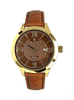 Pánské hnědé hodinky SLAVA s hnědým ciferníkem SLAVA 10126