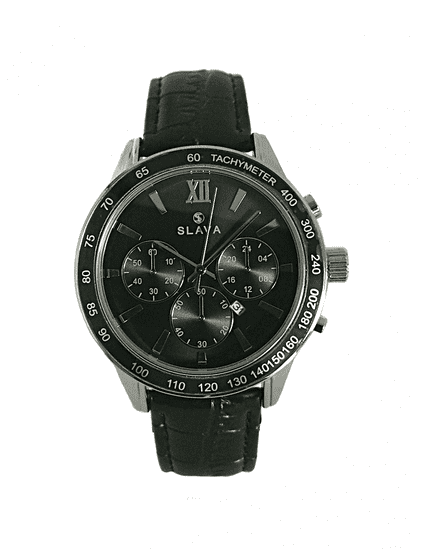 Slava Time Pánské hodinky SLAVA s černým ciferníkem 10066 SLAVA 10066