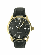 Slava Time Pánské elegantní hodinky SLAVA s černým ciferníkem SLAVA 10070
