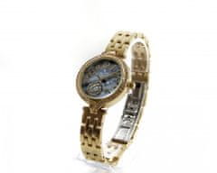 Slava Time Dámské zlaté hodinky SLAVA s perleťovým modrým ciferníkem SLAVA 10140