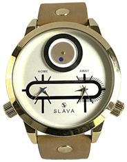 Slava Time Pánské hnědé hodinky SLAVA s ciferníkem 50 mm SLAVA 10085
