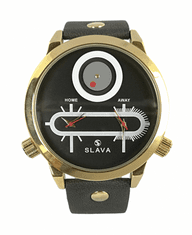 Slava Time Pánské černé hodinky SLAVA s ciferníkem 50 mm SLAVA 10085