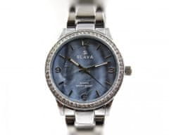 Slava Time Dámské modro-stříbrné hodinky SLAVA s kamínky SWAROVSKI na pouzdře SLAVA 10160