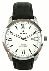 Slava Time Pánské elegantní hodinky SLAVA s bílým ciferníkem SLAVA 10070
