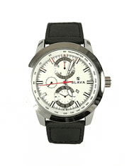Slava Time Pánské masivní hodinky SLAVA s černým řemínkem SLAVA 10083