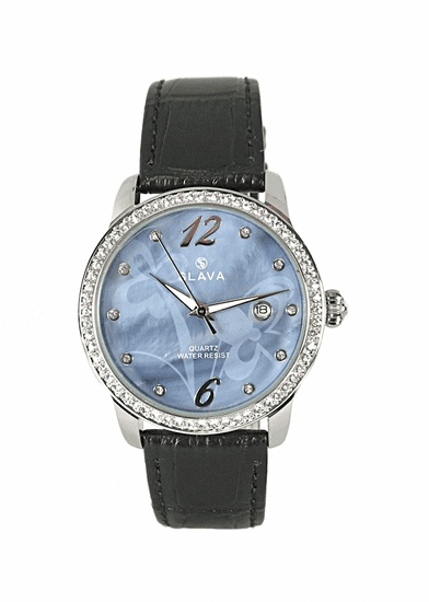 Slava Time Dámské elegantní hodinky SLAVA s kamínky SWAROVSKI s květinami SLAVA 10108