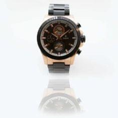 Slava Time Pánské zlato černé hodinky SLAVA s ocelovým řemínkem SLAVA 10245