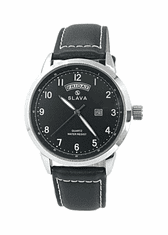 Slava Time Pánské elegantní hodinky SLAVA s prošívaným páskem SLAVA 10135