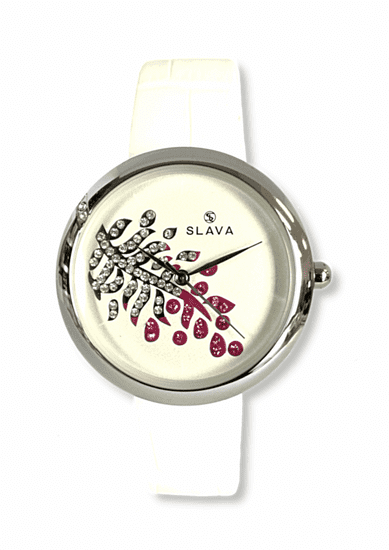 Slava Time Dámské elegantní hodinky SLAVA s kamínky v ciferníku SLAVA 10107