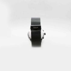 Slava Time Pánské černé hodinky SLAVA s ocelovým řemínkem SLAVA 10200/2