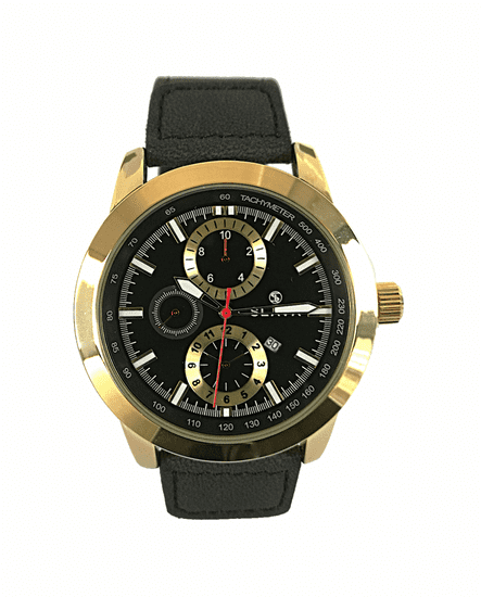Slava Time Pánské masivní hodinky SLAVA ve zlatém pouzdře SLAVA 10083