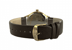 Slava Time Pánské hnědé elegantní hodinky SLAVA ve zlatém pouzdře SLAVA 10074