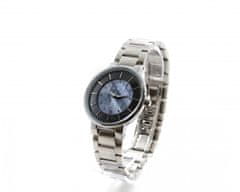 Slava Time Dámské stříbrné hodinky SLAVA s modro-černým ciferníkem SLAVA 10136