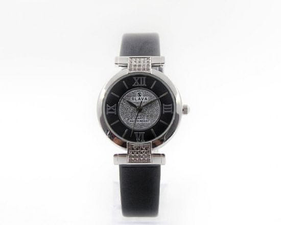 Slava Time Dámské hodinky s kamínky Swarovski SLAVA ve stříbrném pouzdře SLAVA 10054