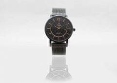 Slava Time Pánské černé hodinky SLAVA s ocelovým řemínkem SLAVA 10222