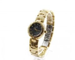 Slava Time Dámské zlaté hodinky SLAVA s černým ciferníkem SLAVA 10137