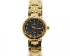 Slava Time Dámské zlaté hodinky SLAVA s černým ciferníkem SLAVA 10137