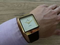 Slava Time Pánské nadčasové hodinky SLAVA zlato-hnědé SLAVA 10143