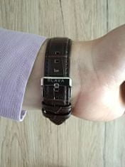 Slava Time Pánské elegantní hodinky SLAVA s ozdobnými ciferníky stříbrno-hnědé SLAVA 10153