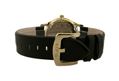 Slava Time Pánské zlaté elegantní hodinky SLAVA s černým řemínkem SLAVA 10164