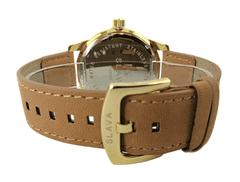 Slava Time Pánské masivní hodinky SLAVA se světle hnědým páskem SLAVA 10083