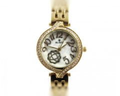 Slava Time Dámské zlaté hodinky SLAVA s perleťovým bílým ciferníkem SLAVA 10140