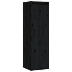 Greatstore Nástěnná skříňka černá 30 x 30 x 100 cm masivní borové dřevo