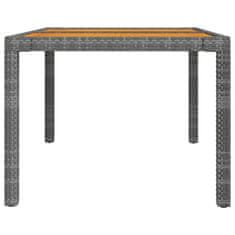 Vidaxl Zahradní stůl 150 x 90 x 75 cm polyratan a akáciové dřevo šedý