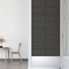 Greatstore Nástěnné panely 12 ks tmavě šedé 60 x 30 cm textil 2,16 m²