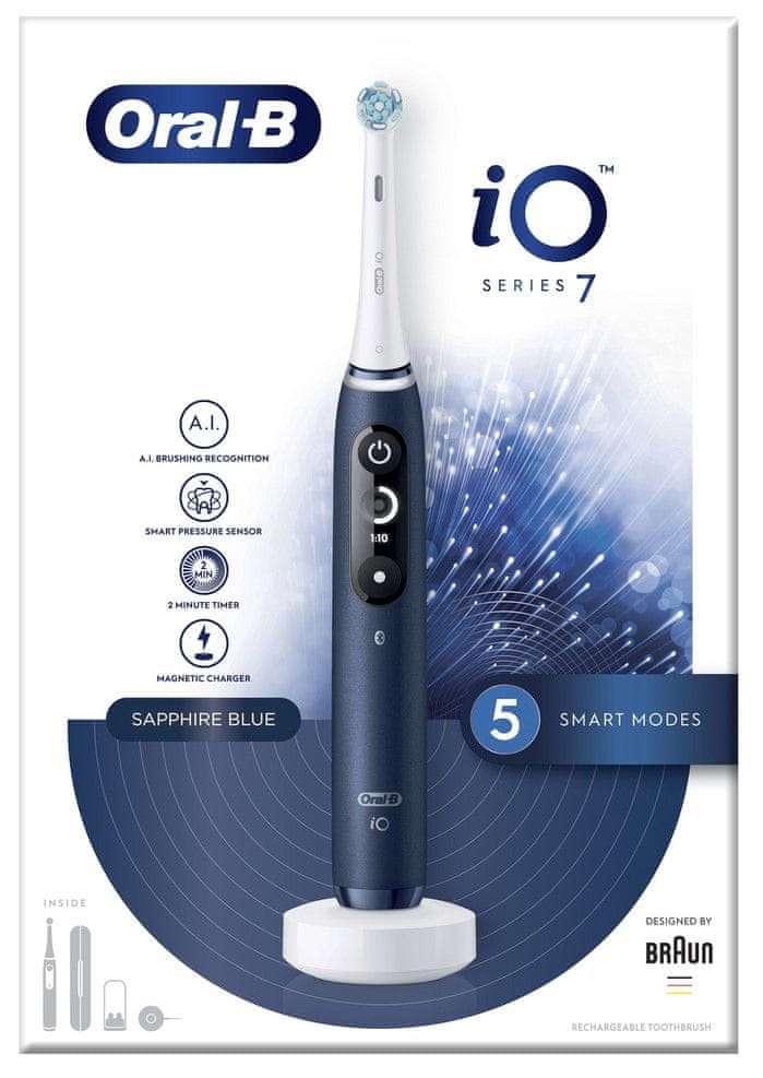 Oral-B iO – 7 električna zobna ščetka, Braun dizajn, bela