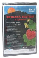 Neotex / netkaná textilie výsek černý 45g - jahody šíře 1,6 x 4,2 m